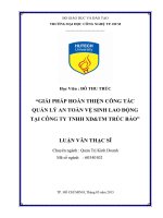 Giải Pháp Hoàn Thiện Công Tác Quản Lý An Toàn Vệ Sinh Lao Động Tại Công Ty TNHH Xây Dựng&Thương Mại