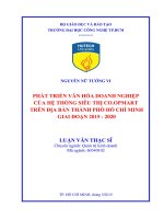 Phát Triển Văn Hóa Doanh Nghiệp Của Hệ Thống Siêu Thị Co.Opmart Trên Địa Bàn Thành Phố Hồ Chí Minh