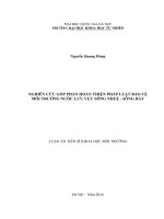 Nghiên cứu góp phần hoàn thiện pháp luật bảo vệ môi trường nước lưu vực sông nhuệ   sông đáy 