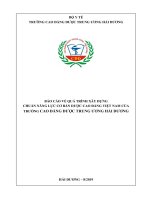 BÁO CÁO VỀ QUÁ TRÌNH XÂY DỰNG CHUẨN NĂNG LỰC CƠ BẢN DƯỢC CAO ĐẲNG VIỆT NAM CỦA TRƯỜNG CAO ĐẲNG DƯỢC TRUNG ƯƠNG HẢI DƯƠNG