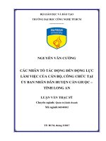 Các Nhân Tố Tác Động Đến Động Lực Làm Việc Của Cán Bộ, Công Chức Tại Ủy Ban Nhân Dân Huyện Cần Giuộc