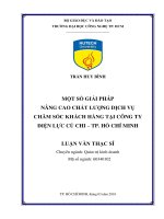 Một Số Giải Pháp Nâng Cao Chất Lượng Dịch Vụ Chăm Sóc Khách Hàng Tại Công Ty Điện Lực Củ Chi