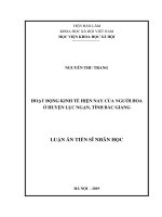 LUẬN ÁN TIẾN SĨ NHÂN HỌC HOẠT ĐỘNG KINH TẾ HIỆN NAY CỦA NGƢỜI HOA Ở HUYỆN LỤC NGẠN, TỈNH BẮC GIANG