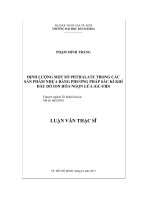 Định lượng một số Phthalate trong các sản phẩm nhựa bằng phương pháp sắc kí khí đầu dò Ion hóa ngọn lửa (GC-FID)