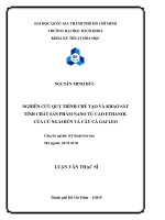 Nghiên cứu quy trình chế tạo và khảo sát tính chất sản phẩm nano từ cao Ethanol của củ ngải bún và cây cà gai leo