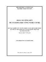 ĐỀ TÀI: NGHIÊN CỨU TUYỂN CHỌN VÀ XÂY DỰNG BIỆN PHÁP KỸ THUẬT CHO GIỐNG DƯA LÊ HÀN QUỐC NHẬP NỘI TẠI THÁI NGUYÊN