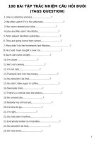 BÀI TẬP TIẾNG ANH VỀ CÂU HỎI ĐUÔI