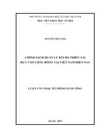 (Luận văn thạc sĩ) Chính sách quản lý rủi ro thiên tai dựa vào cộng đồng ở Việt Nam hiện nay
