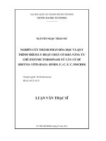 Nghiên cứu thành phần hóa học và quy trình trích ly hoạt chất có khả năng ức chế Enzyme Tyrosinase từ cây cù đề Breynia Vitis-Idaea (Burm.F.) C. E. C. Fischer