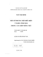 Một số phương tiện biểu hiện ý nghĩa tình thái trong câu ghép tiếng việt 