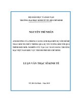 Ảnh hưởng của phong cách lãnh đạo đến sự cởi mở để thay đổi tổ chức thông qua sự tin tưởng đối với quá trình đổi mới  nghiên cứu tại các ngân hàng thương mại việt nam khu vực thành phố hồ chí minh 