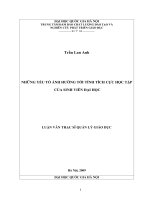 Những yếu tố ảnh hưởng tới sự tích cực học tập của sinh viên đại học 