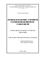 Xác định giá trị tài liệu phông lưu trữ chính phủ nước cộng hoà dân chủ nhân dân lào   lý luận và thực tiễn 