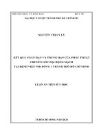 KẾT QUẢ NGẮN HẠN VÀ TRUNG HẠN CỦA PHẪU THUẬT CHUYỂN GỐC ĐẠI ĐỘNG MẠCH TẠI BỆNH VIỆN NHI ĐỒNG 1 THÀNH PHỐ HỒ CHÍ MINH