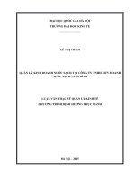 Quản lý kinh doanh nước sạch tại công ty TNHH MTV kinh doanh nước sạch ninh bình 