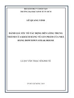 Đánh giá yếu tố tác động đến lòng trung thành của khách hàng về sản phẩm của nhà hàng dowtown steak house 