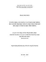 Tuyển chọn, xây dựng và sử dụng hệ thống bài tập hỗ trợ học sinh tự học phần phi kim hóa học 10  trung học phổ thông  