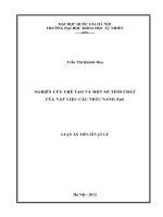 Nghiên cứu chế tạo và một số tính chất của vật liệu cấu trúc nano zns 