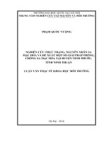 Nghiên cứu thực trạng, nguyên nhân sa mạc hóa và đề xuất một số giải pháp phòng, chống sa mạc hóa tại huyện ninh phước tỉnh ninh thuận 