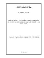 Thiết kế mô đun tái tạo hình ảnh trong hệ thống nén ảnh sử dụng thuật toán nhậnbiết chuyển động sigma delta 