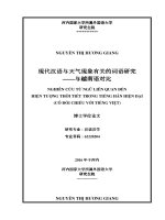 Nghiên cứu từ ngữ liên quan đến hiện tượng thời tiết trong tiếng hán hiện đại (có đối chiếu với tiếng việt) 
