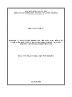 Nghiên cứu, đánh giá hệ thống chỉ tiêu phát triển bền vững và đề xuất khả năng áp dụng trong quá trình thực hiện chương trình nghị sự 21 ở việt nam 