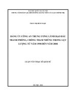 Đảng ủy công an trung ương lãnh đạo đấu tranh phòng, chống tham nhũng trong lực lượng từ năm 1998 đến năm 2008 