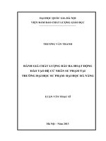 Đánh giá chất lượng đầu ra hoạt động đào tạo hệ cử nhân sư phạm tại trường đại học sư phạm – đại học đà nẵng 