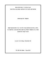 Hiệp định đối tác xuyên thái bình dương (TPP) và những ảnh hưởng đến sự phát triển của nền kinh tế việt nam 