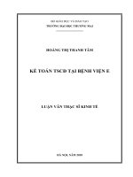 Kế toán Tài Sản Cố Định tại Bệnh viện E (luận văn thạc sĩ kinh tế ngành kế toán)