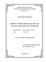 Nghiên cứu biến tính bề mặt QDs cdte ứng dụng cho chế tạo nanosensor 