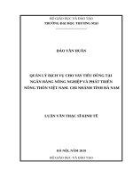 Quản lý dịch vụ cho vay tiêu dùng tại Ngân hàng Nông nghiệp và Phát triển Nông thôn Việt Nam  chi nhánh tỉnh Hà Nam