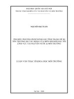 Tìm hiểu phương pháp đánh giá tình trạng dễ bị tổn thương do tác động của biển đổi khí hậu tới lĩnh vực tài nguyên nước  môi trường 