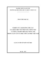 Nghiên cứu ảnh hưởng tiêu cực của khác biệt ngữ pháp giữa tiếng việt và tiếng anh  đến diễn đạt tiếng anh trong luận văn của học viên cao học việt nam 