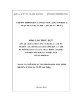 KẾT QUẢ KHOA HỌC CÔNG NGHỆ ĐỀ TÀI/DỰ ÁN NGHIÊN CỨU, ĐÁNH GIÁ TIỀM NĂNG LỢI ÍCH KÉP VỀ MÔI TRƯỜNG CỦA CÁC HOẠT ĐỘNG ỨNG PHÓ VỚI BIẾN ĐỔI KHÍ HẬU Ở VIỆT NAM