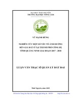 Nghiên Cứu Một Số Yếu Tố Ảnh Hưởng Đến Giá Đất Ở Tại Thành Phố Uông Bí, Tỉnh Quảng Ninh