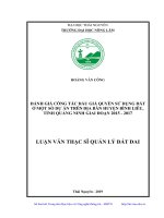 Đánh Giá Công Tác Đấu Giá Quyền Sử Dụng Đất Ở Một Số Dự Án Trên Địa Bàn Huyện Bình Liêu