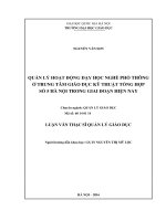 Quản lý hoạt động dạy học nghề phổ thông ở trung tâm giáo dục kỹ thuật tổng hợp số 5 hà nội trong giai đoạn hiện nay 