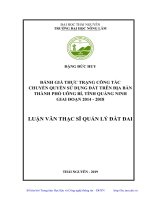 Đánh Giá Thực Trạng Công Tác Chuyển Quyền Sử Dụng Đất Trên Địa Bàn Thành Phố Uông Bí Tỉnh Quảng Ninh