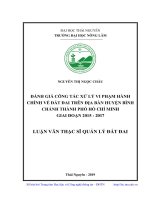 Đánh Giá Công Tác Xử Lý Vi Phạm Hành Chính Về Đất Đai Trên Địa Bàn Huyện Bình Chánh