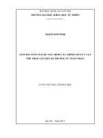 Giải bài toán ngược xác định các thông số của vật thể theo tài liệu dị thường từ toàn phần 