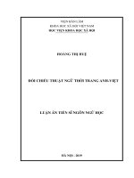 LUẬN ÁN TIẾN SĨ NGÔN NGỮ HỌC ĐỐI CHIẾU THUẬT NGỮ THỜI TRANG ANH-VIỆT
