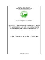 Đánh Giá Công Tác Giải Phóng Mặt Bằng Và Ảnh Hưởng Đến Đời Sống Của Người Dân Huyện Bạch Thông