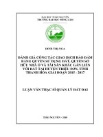Đánh Giá Công Tác Giao Dịch Bảo Đảm Bằng Quyền Sử Dụng Đất, Quyền Sở Hữu Nhà Ở Và Tài Sản Khác