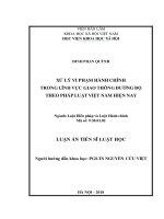 XỬ LÝ VI PHẠM HÀNH CHÍNH TRONG LĨNH VỰC GIAO THÔNG ĐƯỜNG BỘ THEO PHÁP LUẬT VIỆT NAM HIỆN NAY