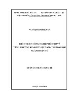 PHÁT TRIỂN CÔNG NGHIỆP HỖ TRỢ VÀ TĂNG TRƢỞNG KINH TẾ VIỆT NAM: TRƢỜNG HỢP NGÀNH ĐIỆN TỬ