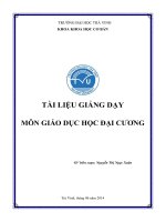 TÀI LIỆU GIẢNG DẠY MÔN GIÁO DỤC HỌC ĐẠI CƯƠNG