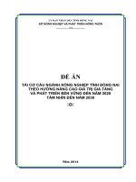 ĐỀ ÁN TÁI CƠ CẤU NGÀNH NÔNG NGHIỆP TỈNH ĐỒNG NAI THEO HƯỚNG NÂNG CAO GIÁ TRỊ GIA TĂNG VÀ PHÁT TRIỂN BỀN VỮNG ĐẾN NĂM 2020 TẦM NHÌN ĐẾN NĂM 2030