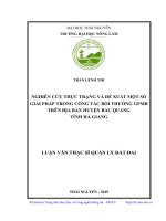 Nghiên Cứu Thực Trạng Và Đề Xuất Một Số Giải Pháp Trong Công Tác Bồi Thường, Giải Phóng Mặt Bằng