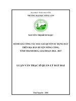 Đánh Giá Công Tác Đấu Giá Quyền Sử Dụng Đất Trên Địa Bàn Huyện Nông Cống, Tỉnh Thanh Hoá